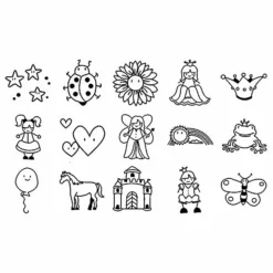 Shop-halona Kinderwerkstatt Stempel F. Mädchen, Prinzessin, Pferde & Co. Kinderstempel