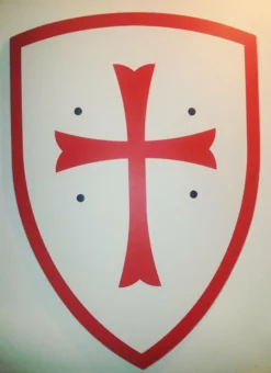 Shop-halona Holzschild, Templer-Ritter, Ritterschild F. Kinder Templerritter 50x36cm