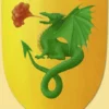 Shop-halona Schild, Ritterschild, Holz-Schild F. Kinder Drache, Gelb/grün