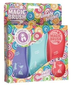 Shop-halona MagicBrush Pfegeset Mit Pflegespray Und 3x Bürste F. Pferde Reitsport