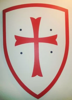 Shop-halona Holzschild, Templer-Ritter, Ritterschild F. Kinder Templerritter 50x36cm