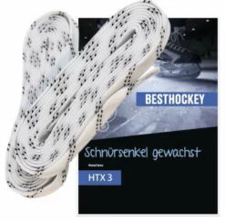 Besthockey Schlittschuhe Schnürsenkel Hockey Gewachst Weiß 84-130