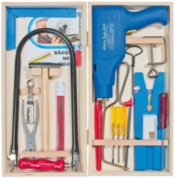 Shop-halona Kinderwerkstatt Laubsäge-Set Im Klapp-Kasten Mit Elektrischer Bohrmaschine