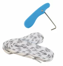 Shop-halona Schnürsenkel Hockey Gewachst Weiß 84-130" HTX3 Inkl. Schnürhilfe