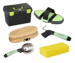 Shop-halona Kerbl Pferdeputzset 6tlg. Mit Hufkratzer, Putzkoffer, Striegel Uvm