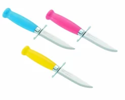 Shop-halona Freizeitmesser Mora Kindermesser, Schnitzmesser Im Bunten Birkenholzgriff. Messer F. Kinder