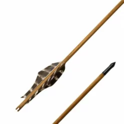 Shop-halona 3x Traditioneller Pfeil, Holzpfeil ULLR, 29 Zoll Beier Bogensport Naturfedern Pfeile