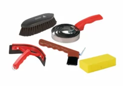Shop-halona Reitsport Pferdeputzset 5tlg. Mit Hufkratzer, Bürste, Striegel