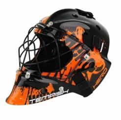Shop-halona Floorball Helm IFF Zertifiziert Für Torwart, Torhüter Unihockey Senior Orange