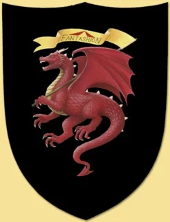 Shop-halona Schild, Ritterschild, Holz-Schild F. Kinder Drache, Schwarz/rot