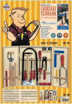 Shop-halona Laubsäge-Set Im Holzschrank Mit Holzbrettchen Und Stahlwerkzeugen